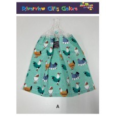 Crochet Top Hand Towel / Tea Towel - Chooks Crochet Top Hand Towel / Tea Towel - Chooks